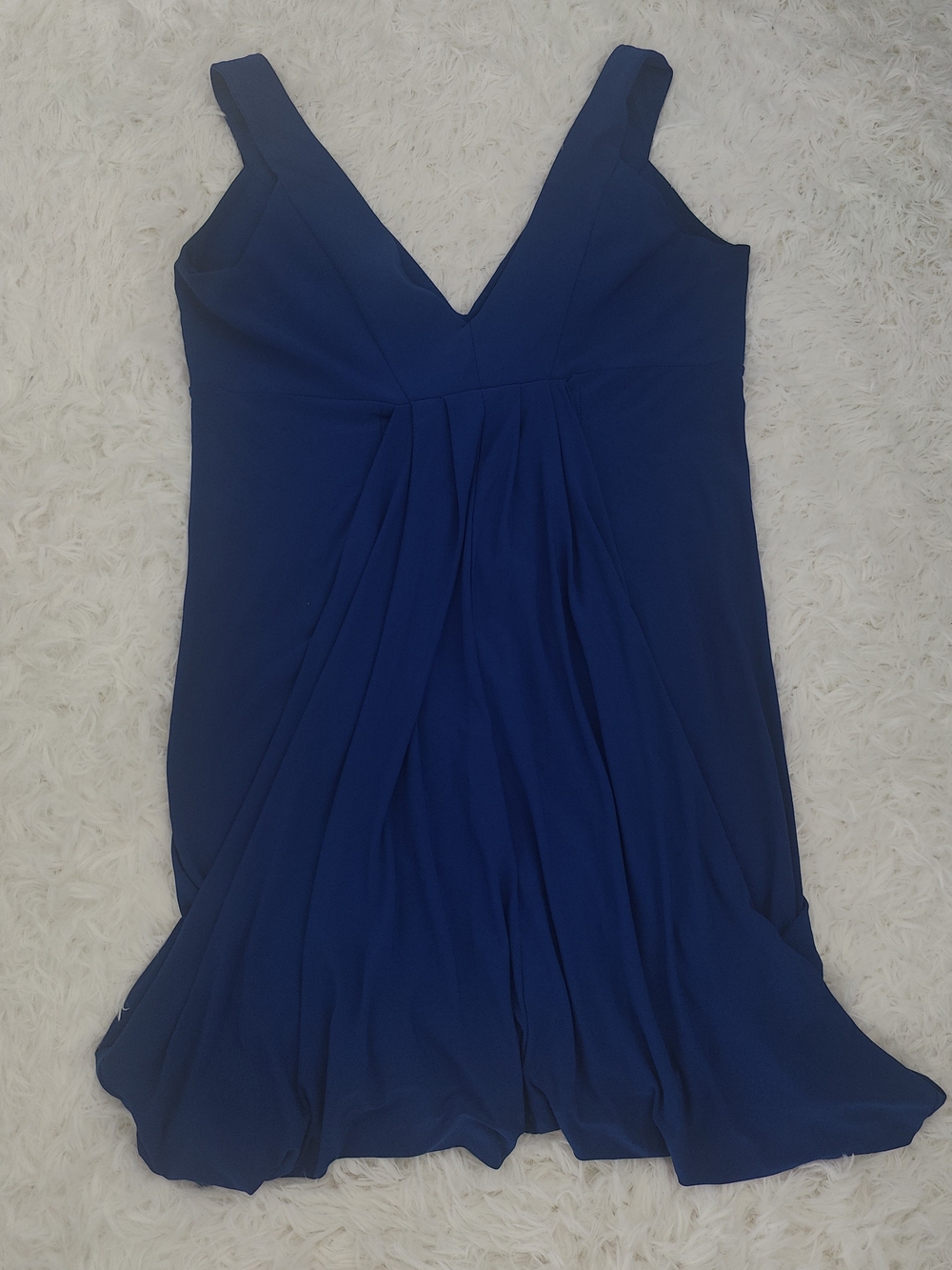 Tiana B. Sleeveless V-Neck Pleated Navy Blue Dress